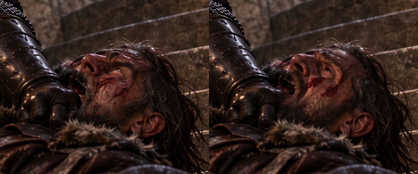 A parameter grid of the young brigand's face