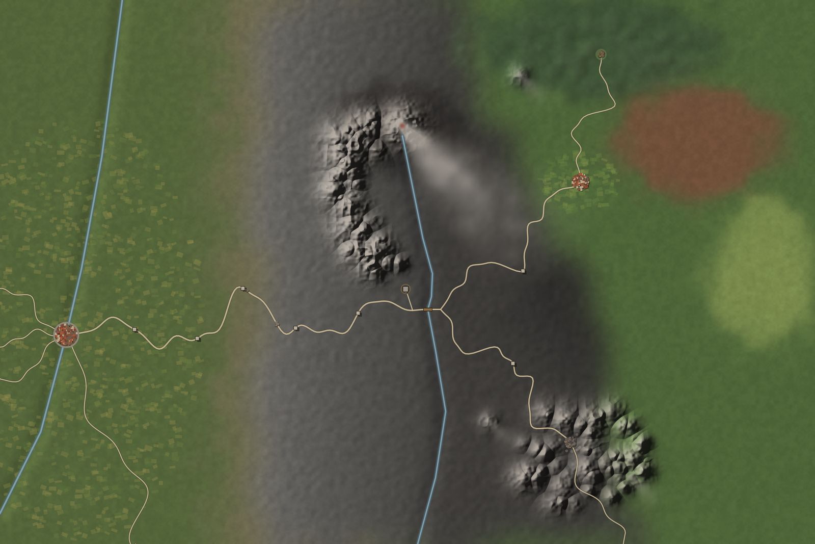 The painted terrain plate with every marker in place
