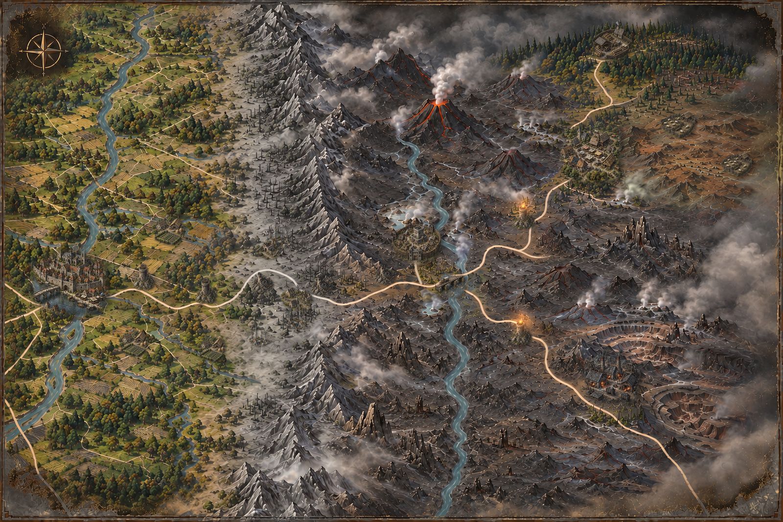 The finished map of the Ash Marches